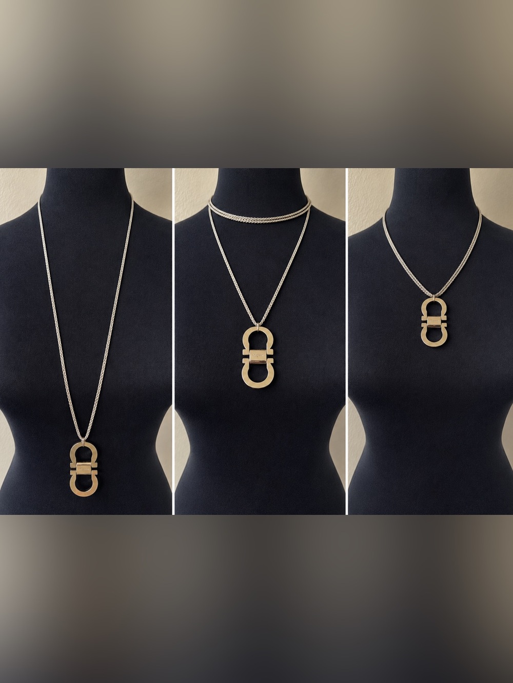 Ferragamo 3-way Gancini Hardware Necklace | Custom Unisex 35” Chain